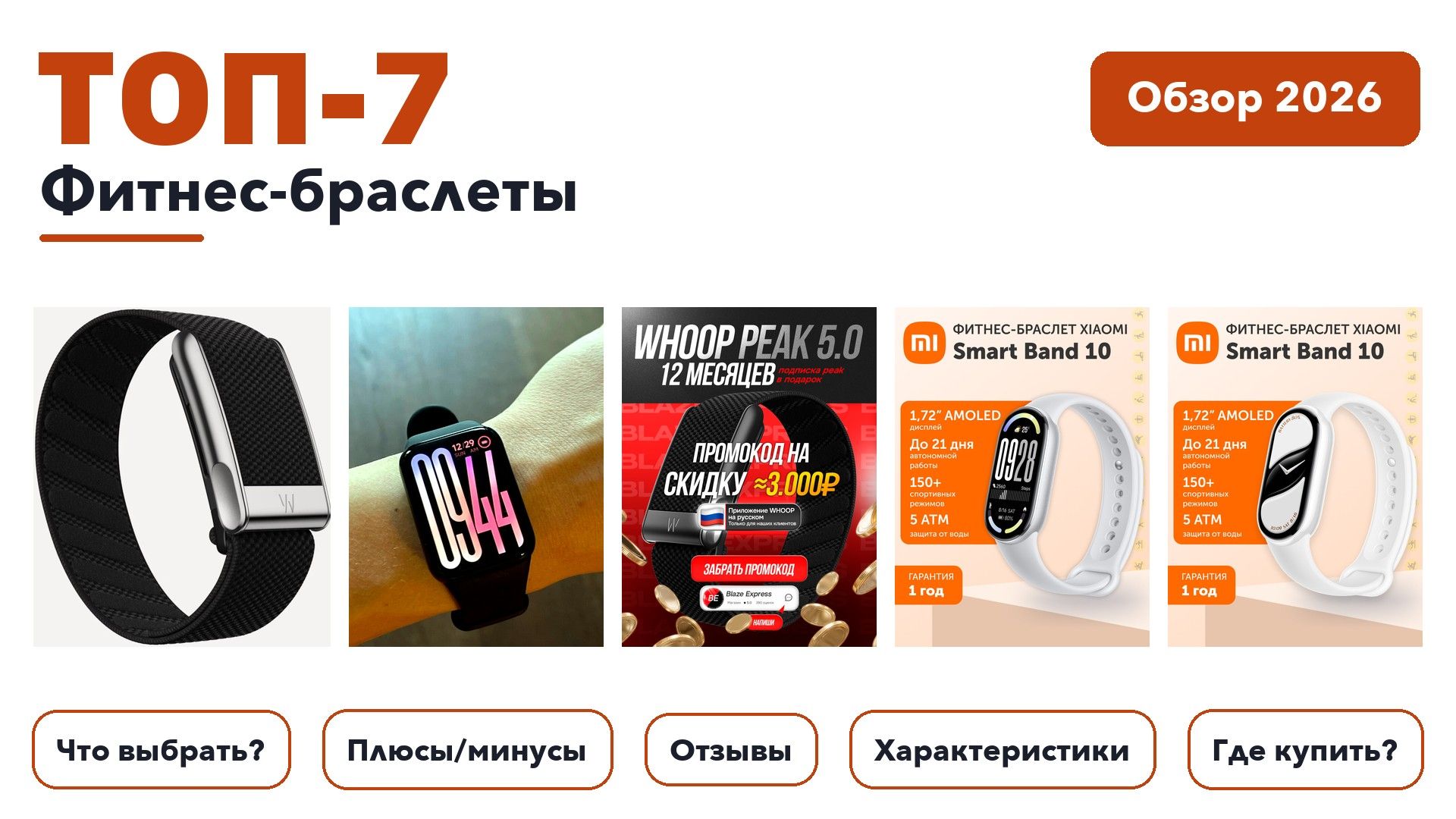 Лучшие фитнес-браслеты 2026: выбрали лучшее по более 300 отзывам покупателей
