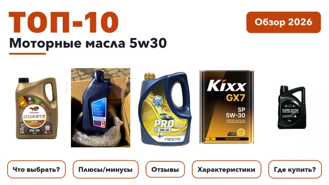 Лучшие моторные масла 5w30 2026: отобрали из более 320 товаров с высоким рейтингом