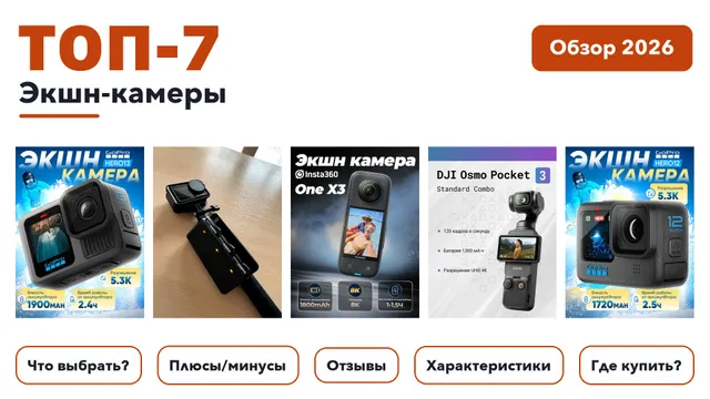 Лучшие экшн-камеры 2026 по более 550 отзывам реальных покупателей