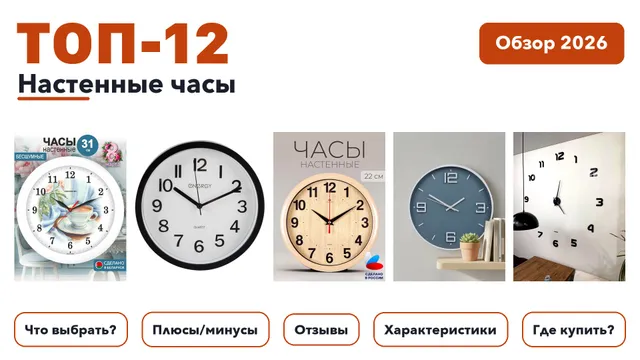 Популярные настенные часы 2026: отобрали из более 260 товаров с высоким рейтингом