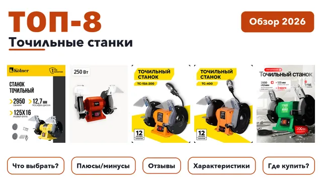 Лучшие точильные станки 2026: разобрали более 230 товаров с высоким рейтингом и выбрали лучшие