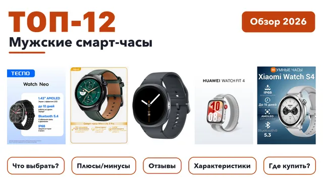 Лучшие мужские смарт-часы 2026: выбрали лучшее по более 930 отзывам покупателей