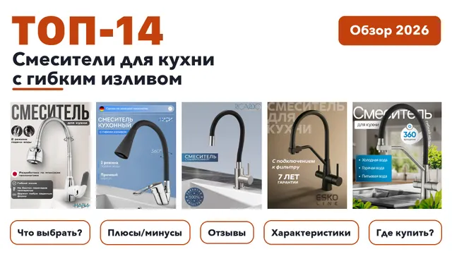 Лучшие смесители для кухни с гибким изливом 2026 по более 1 700 отзывам реальных покупателей