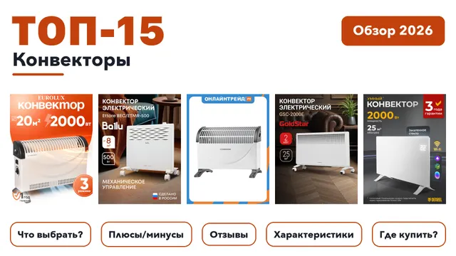 Популярные конвекторы 2026: выбирали из более 200 товаров с высоким рейтингом