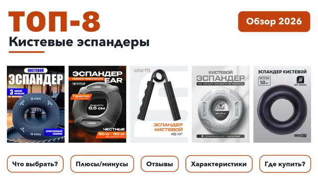 Лучшие кистевые эспандеры 2026 по более 540 отзывам реальных покупателей