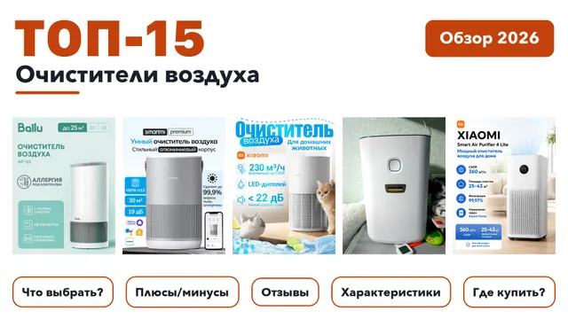 Популярные очистители воздуха 2026: отобрали из более 200 товаров с высоким рейтингом