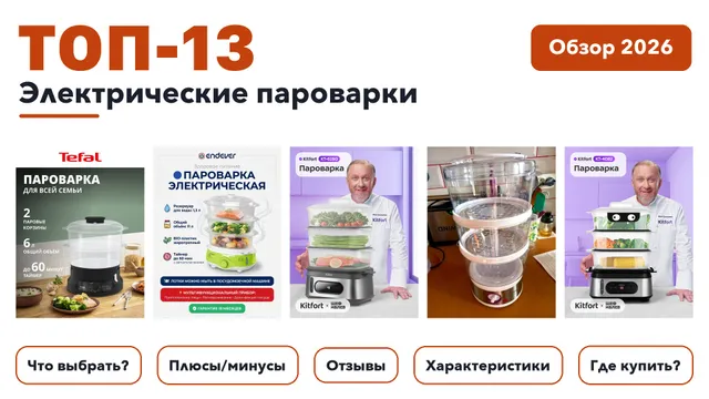 Популярные электрические пароварки 2026 по более 510 отзывам реальных покупателей