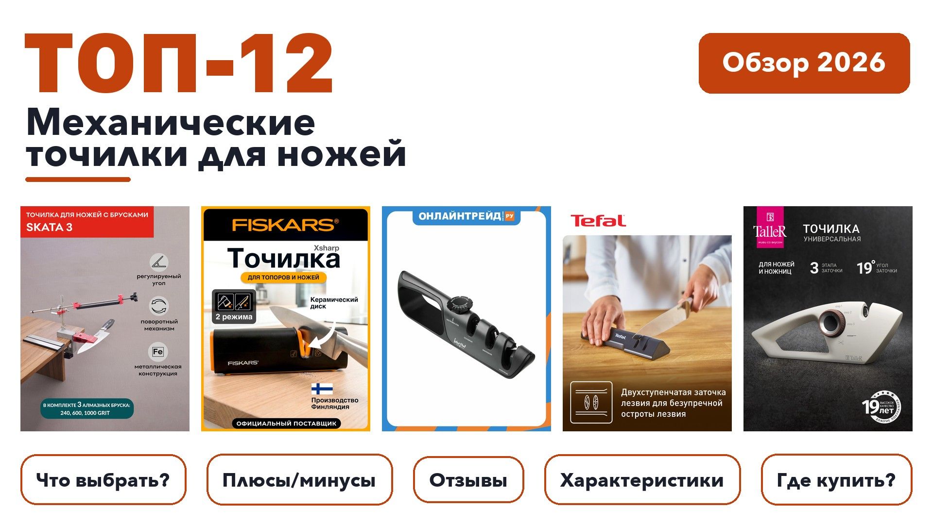 Лучшие механические точилки для ножей 2026 на основе более 1 200 реальных отзывов покупателей