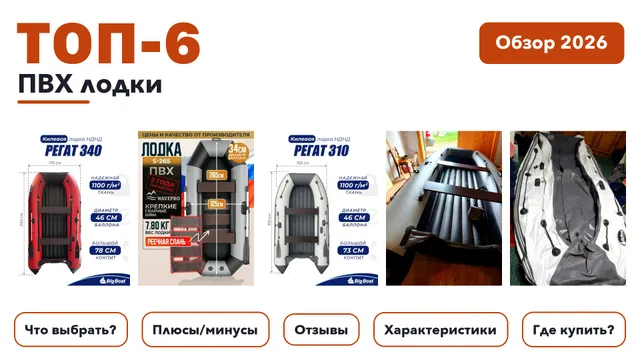 Лучшие ПВХ лодки 2026: выбирали из более 340 товаров с высоким рейтингом