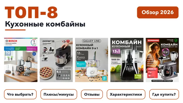 Популярные кухонные комбайны 2026 на основе более 910 реальных отзывов покупателей
