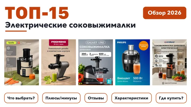 Популярные электрические соковыжималки 2026: выбрали лучшее по более 580 отзывам покупателей