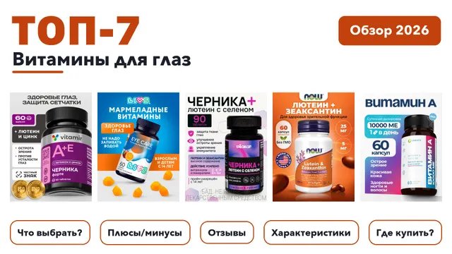 Лучшие витамины для глаз 2026 по более 300 отзывам реальных покупателей