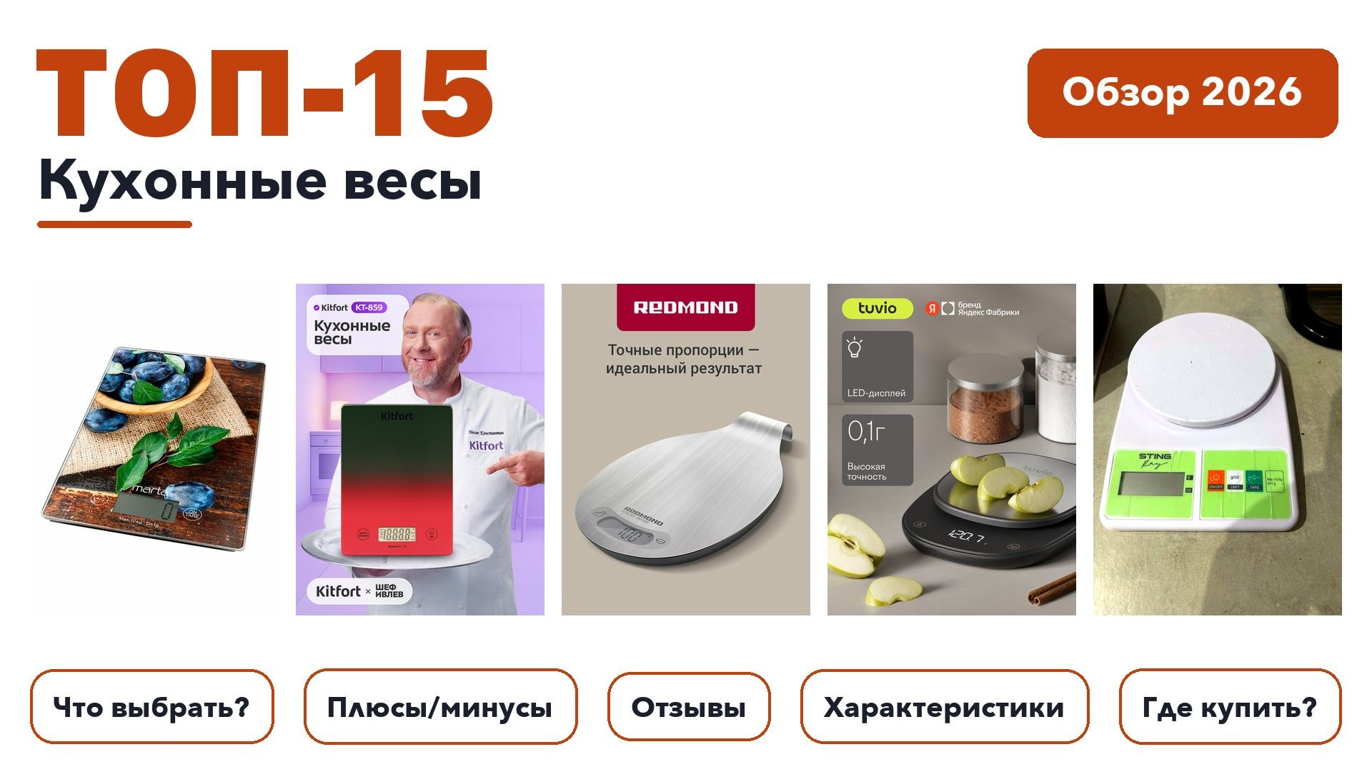 Лучшие кухонные весы 2026 на основе более 1 100 реальных отзывов покупателей