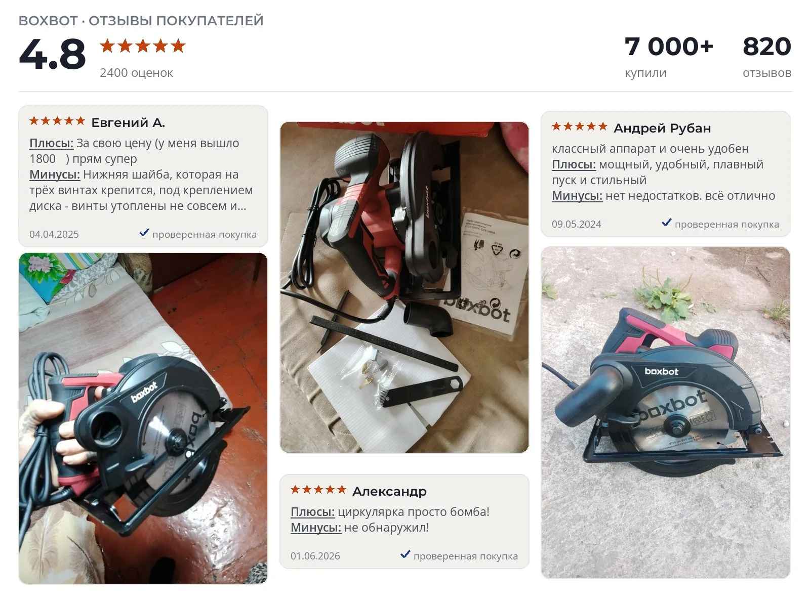 Отзывы и фотографии покупателей на Boxbot CCS-1500A. Источник Яндекс.Маркет Циркулярная пила Boxbot CCS-1500A - реальные фото и отзывы покупателей