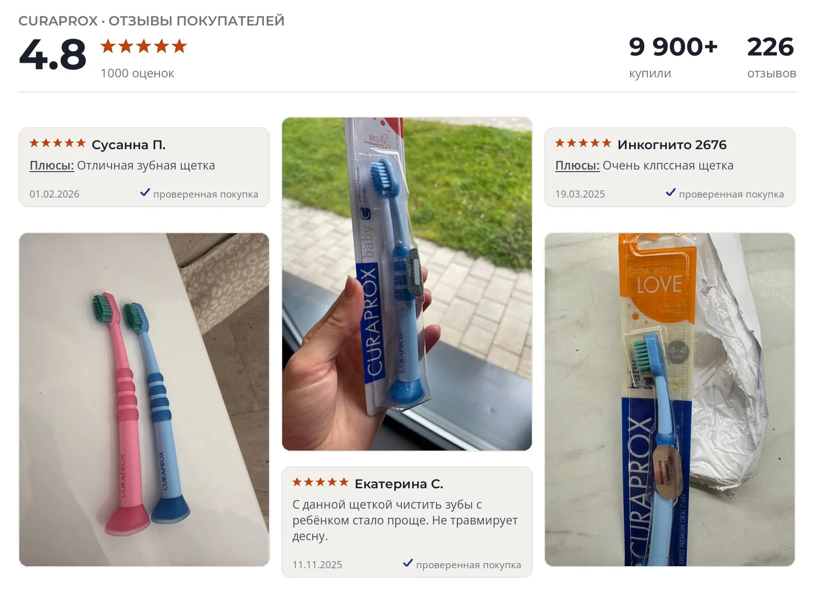 Детская зубная щетка Curaprox Baby - реальные фото и отзывы покупателей