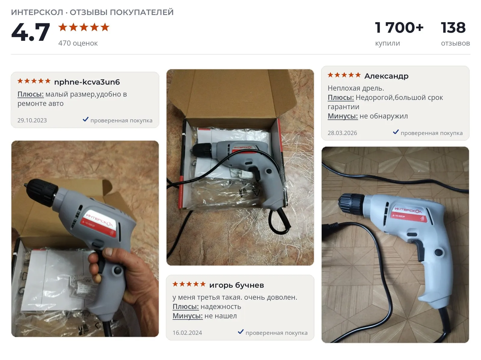 Отзывы и фотографии покупателей на Интерскол Д-10/420ЭР. Источник Яндекс.Маркет Электрическая дрель Интерскол Д-10/420ЭР - реальные фото и отзывы покупателей