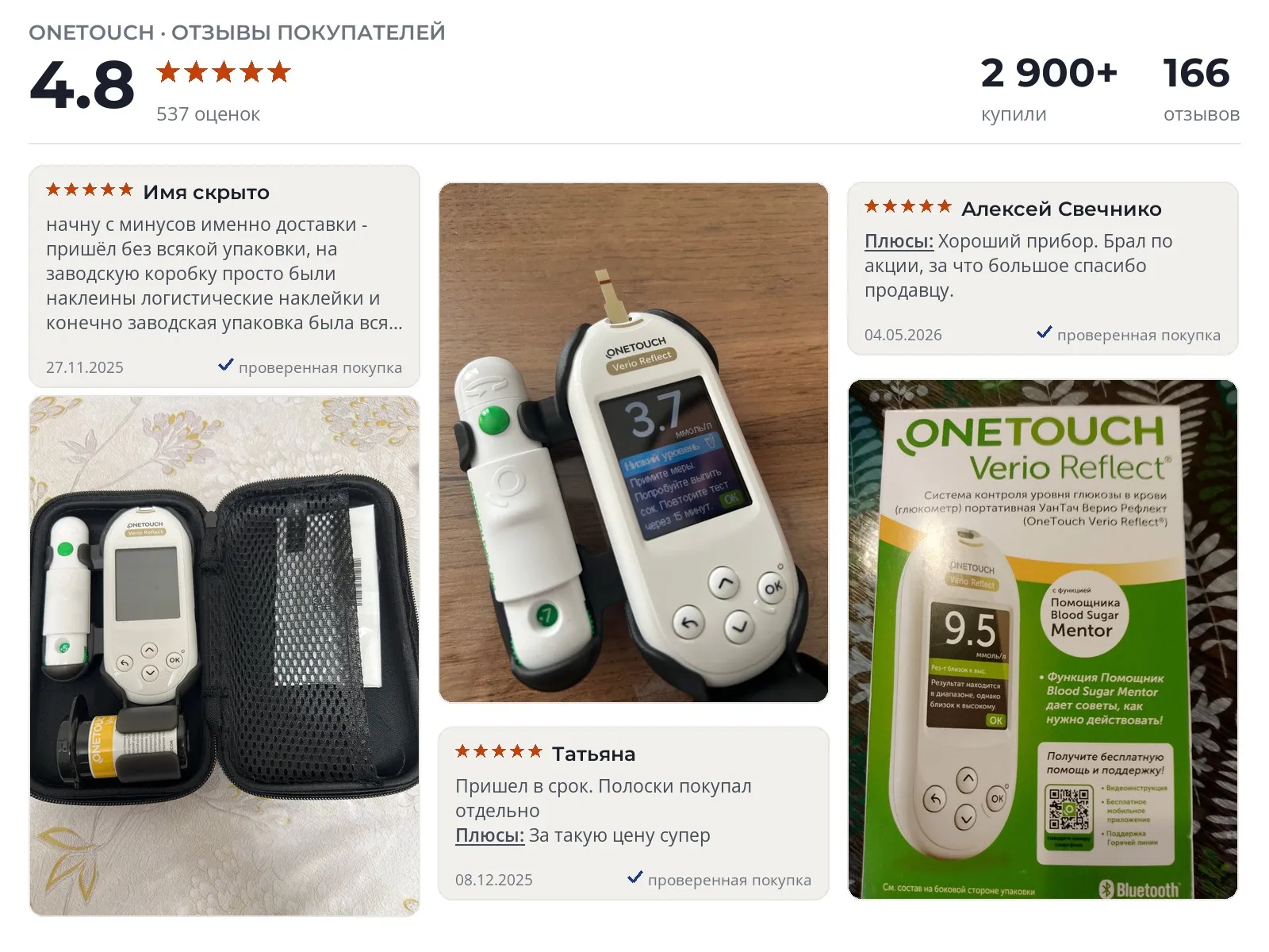 Глюкометр OneTouch Verio Reflect - реальные фото и отзывы покупателей