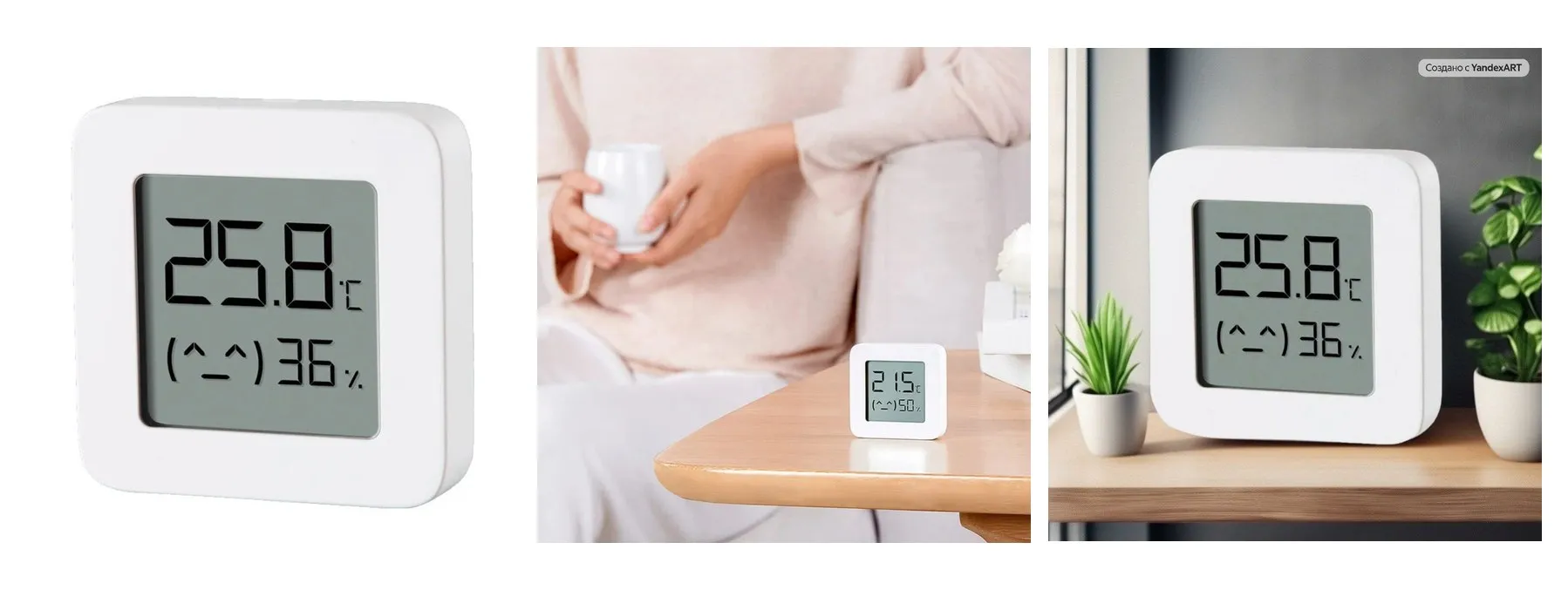Датчик температуры и влажности, метеостанция Mijia Temperature and Humidity Sensor 2, белый Датчик температуры и влажности, метеостанция Mijia Temperature and Humidity Sensor 2, белый