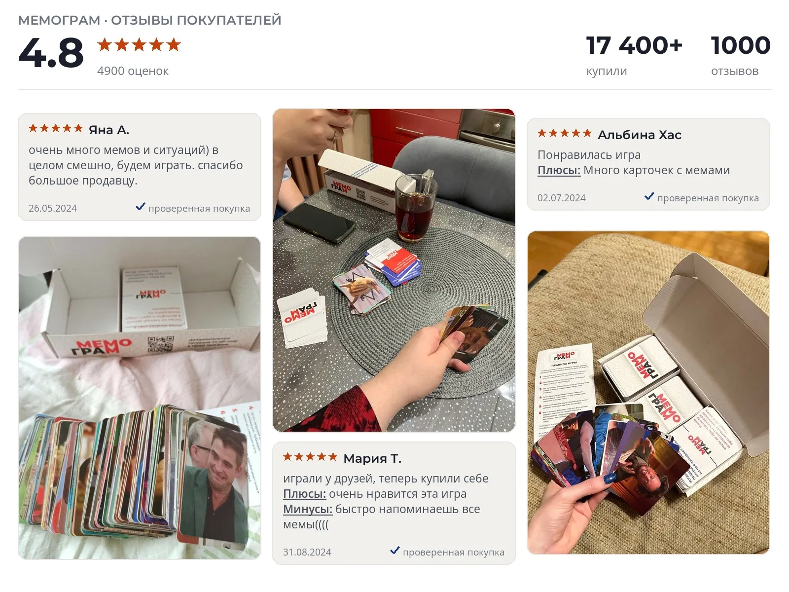 Настольная игра Мемограм Мемограм - реальные фото и отзывы покупателей
