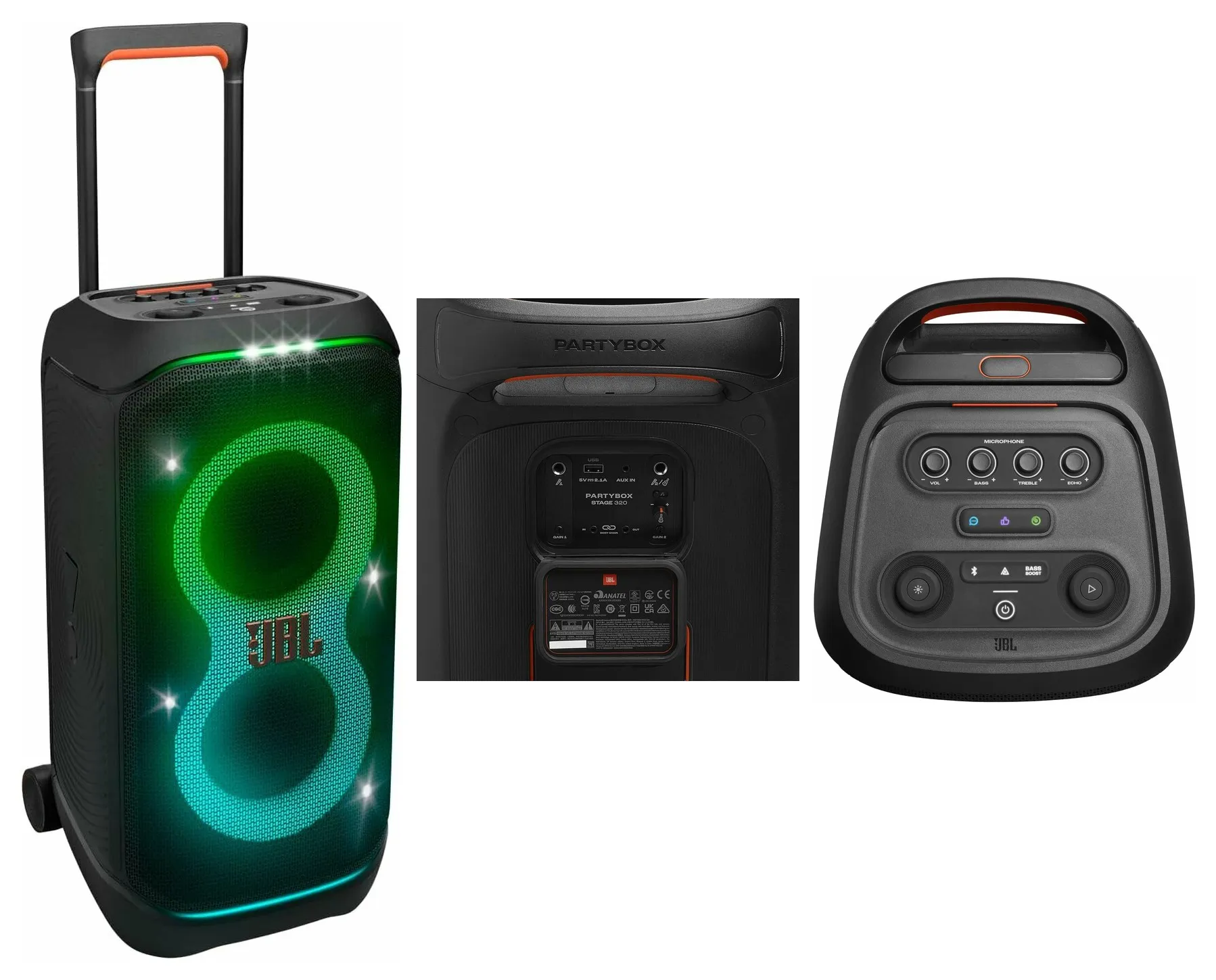 Портативная мультиплеерная стерео колонка JBL PartyBox 320,с продолжительностью работы до 18 часов Портативная мультиплеерная стерео колонка JBL PartyBox 320,с продолжительностью работы до 18 часов