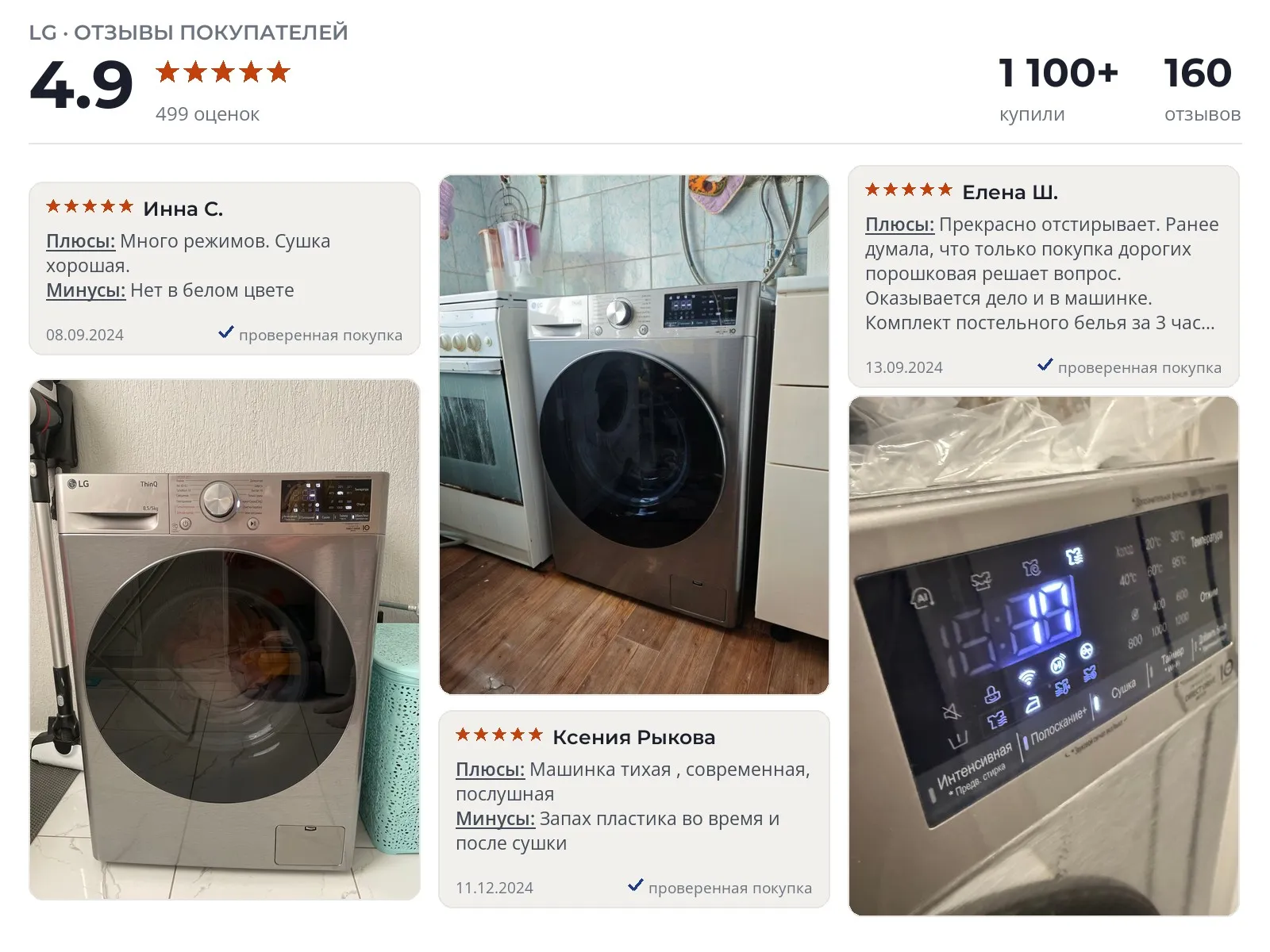 Отзывы и фотографии покупателей на LG F2V5GG2S. Источник Яндекс.Маркет Стирально-сушильная машина LG F2V5GG2S - реальные фото и отзывы покупателей