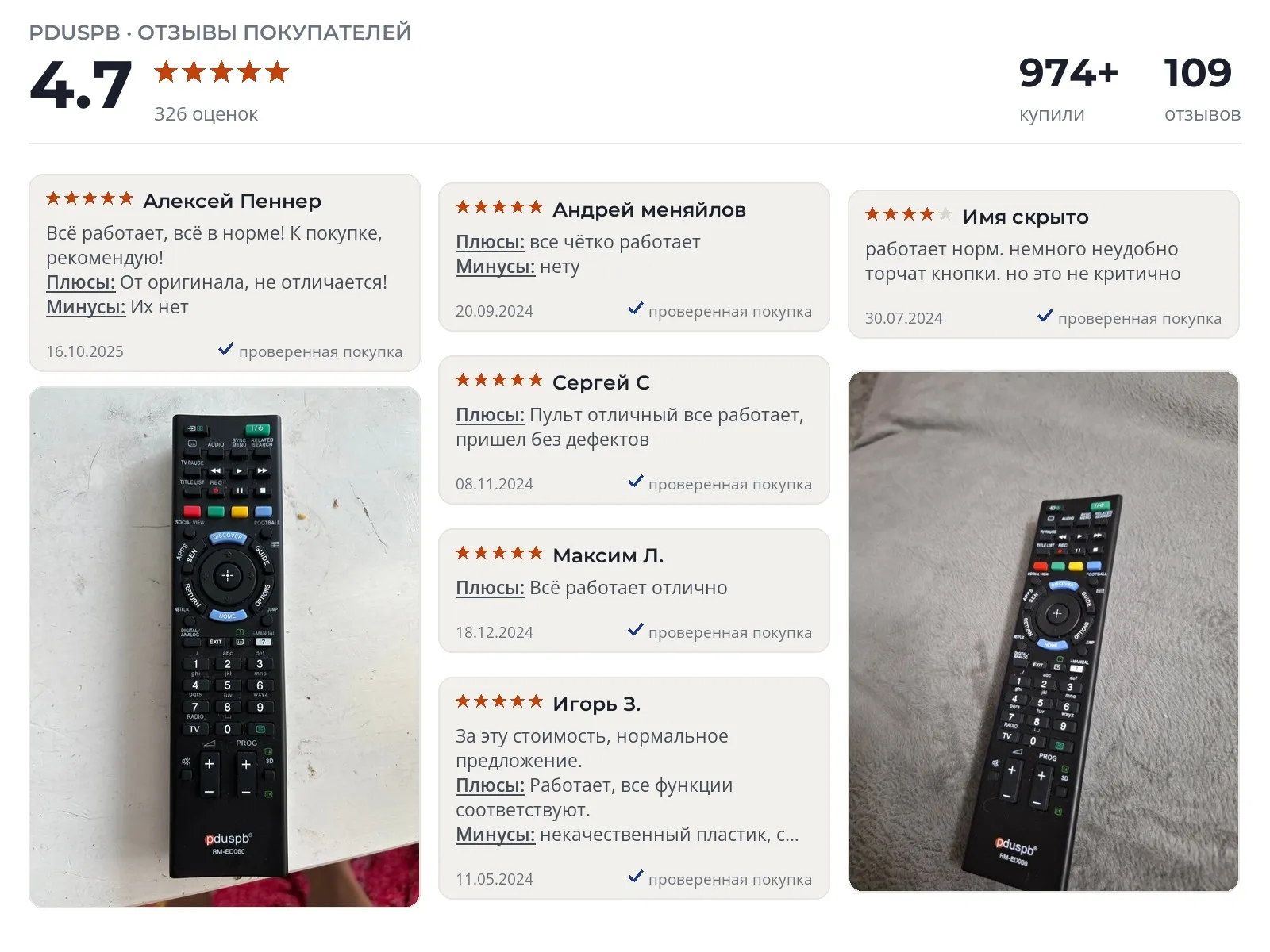 Отзывы и фотографии покупателей на RM-ED060. Источник Яндекс.Маркет Пульт для телевизора RM-ED060 - реальные фото и отзывы покупателей