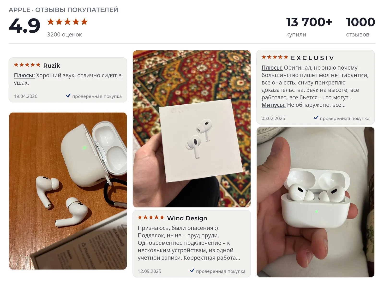 Беспроводные наушники Apple AirPods Pro 2 - реальные фото и отзывы покупателей