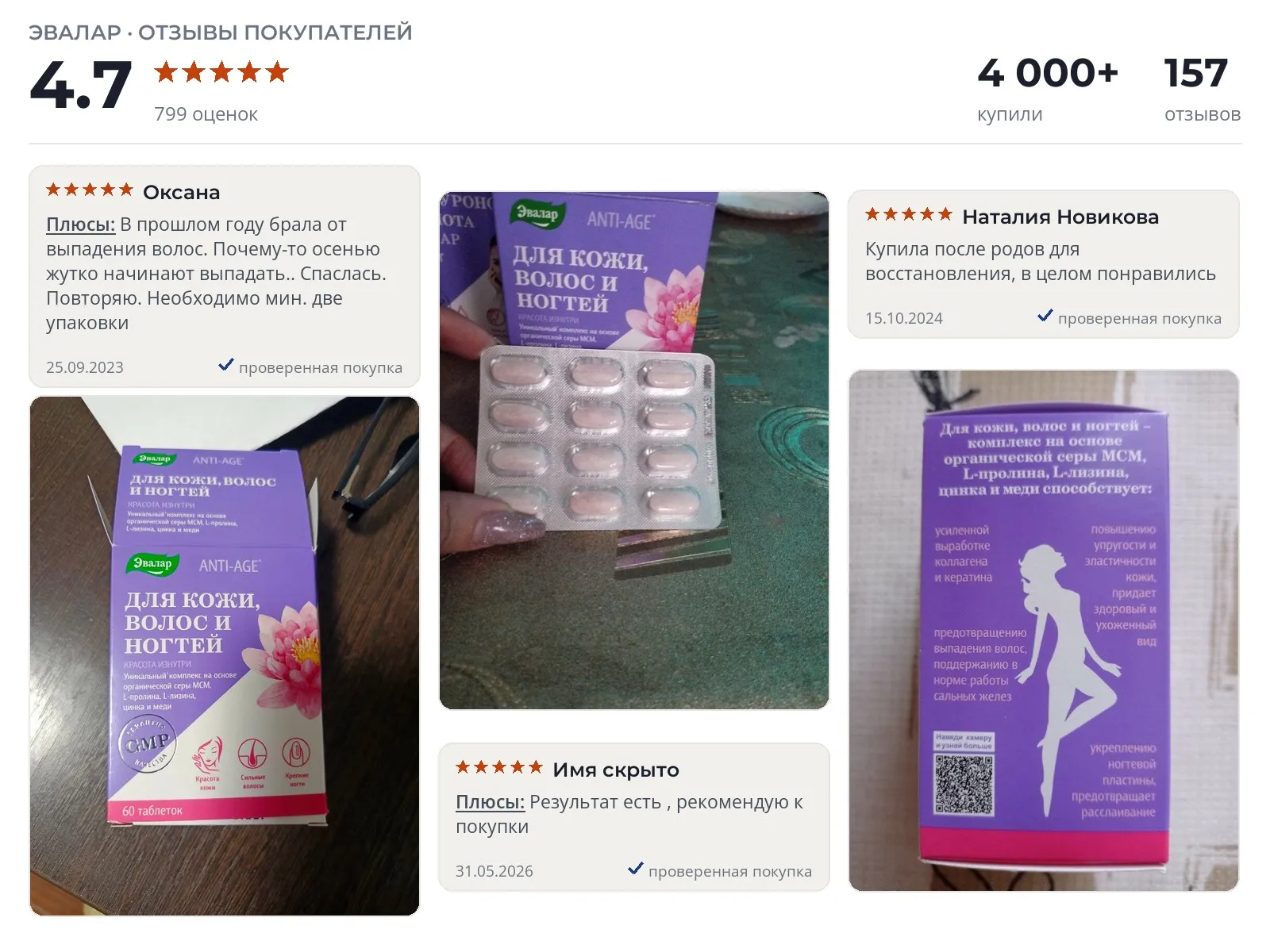 Отзывы и фотографии покупателей на Эвалар Для кожи, волос и ногтей. Источник Яндекс.Маркет Витамины для волос Эвалар Для кожи, волос и ногтей - реальные фото и отзывы покупателей