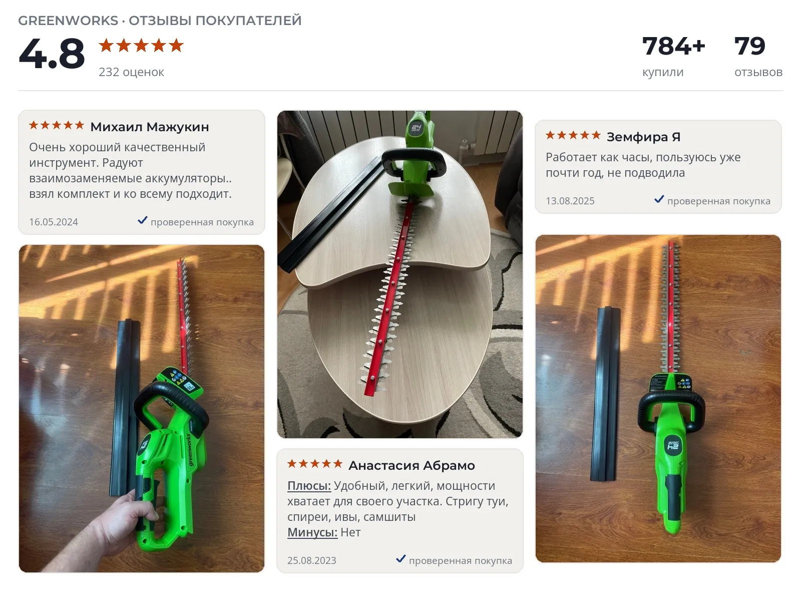 Аккумуляторный кусторез Greenworks 24V - реальные фото и отзывы покупателей