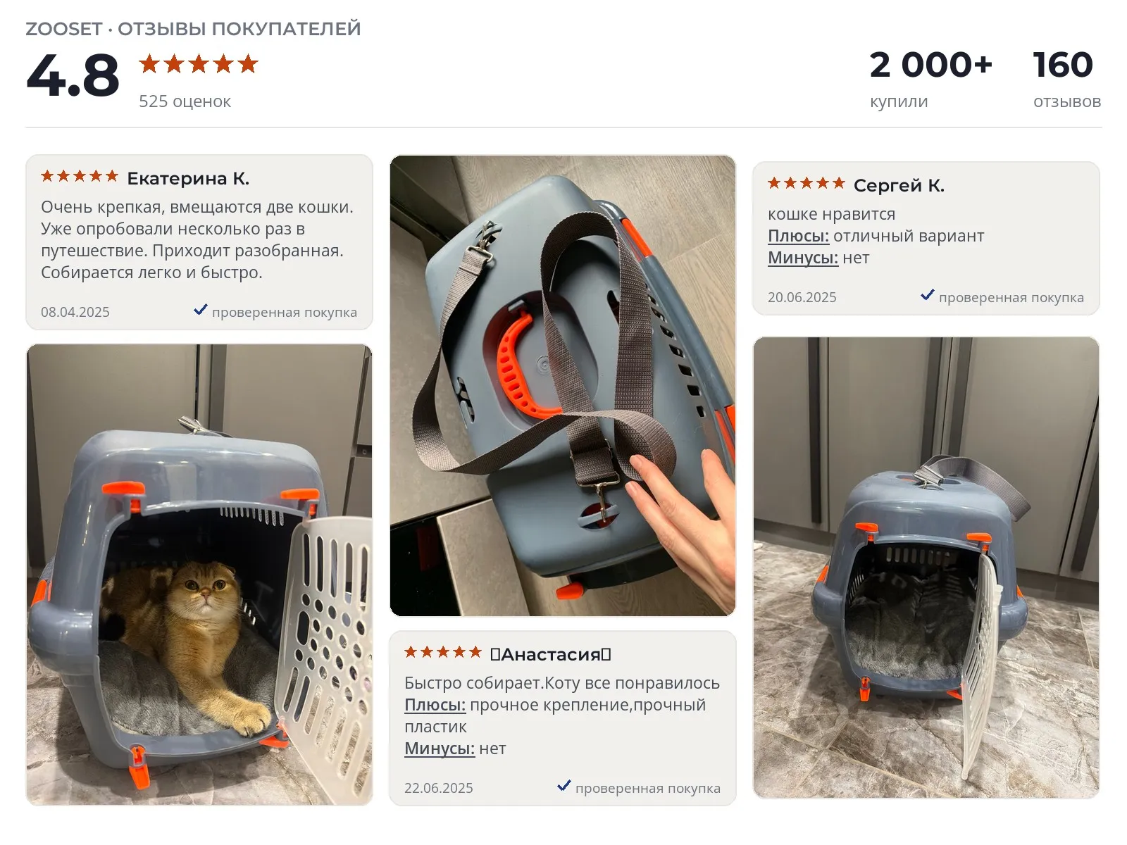 Переноска для животных ZOOSET Клиппер - реальные фото и отзывы покупателей