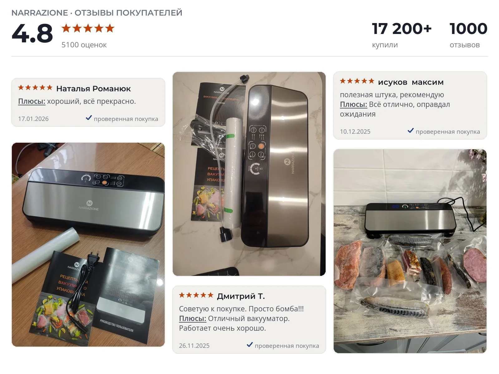 Отзывы и фотографии покупателей на Narrazione VS6606X. Источник Яндекс.Маркет Вакууматор Narrazione VS6606X - реальные фото и отзывы покупателей