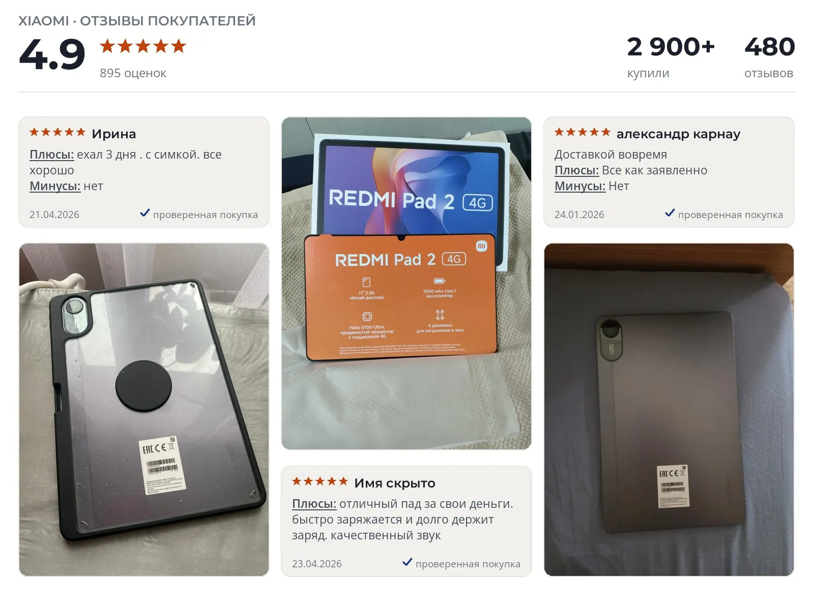 Отзывы и фотографии покупателей на Xiaomi Redmi Pad 2. Источник Яндекс.Маркет Планшет Xiaomi Redmi Pad 2 - реальные фото и отзывы покупателей