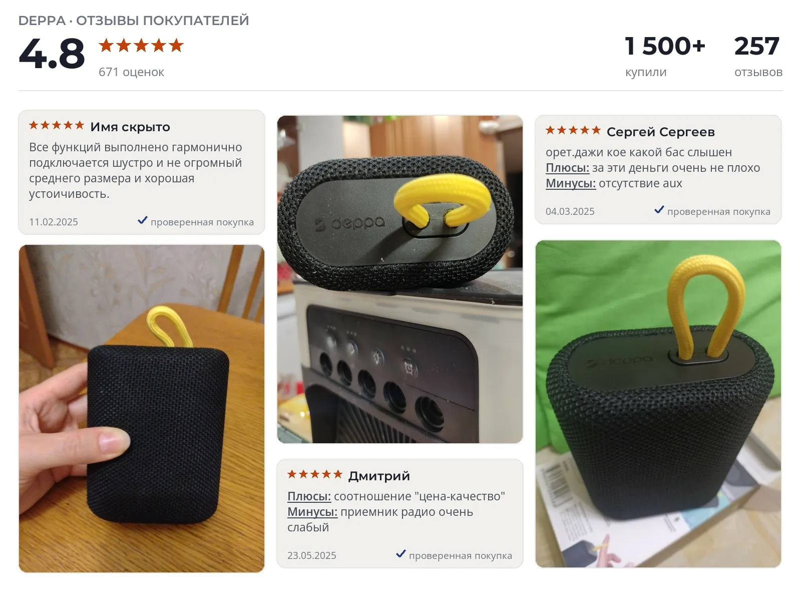 Колонка Deppa Speaker Active Mini - реальные фото и отзывы покупателей