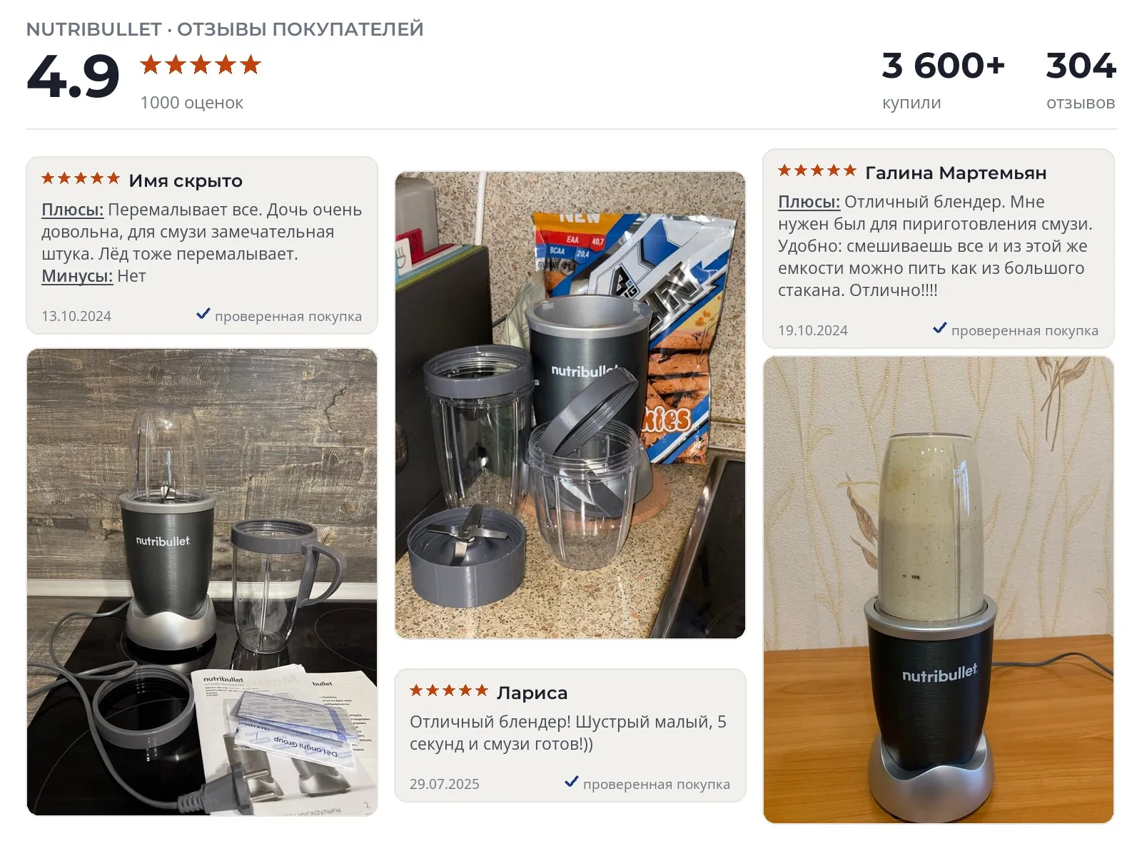 Отзывы и фотографии покупателей на Nutribullet Original NB607. Источник Яндекс.Маркет Стационарный блендер Nutribullet Original NB607 - реальные фото и отзывы покупателей