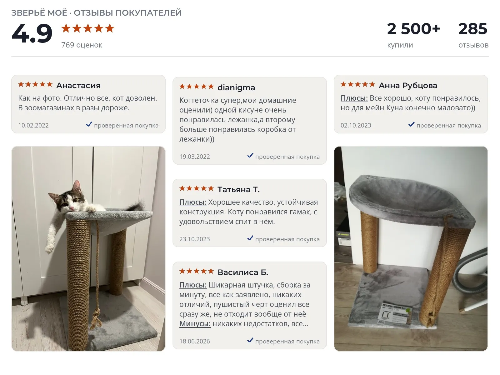 Отзывы и фотографии покупателей на Зверьё Моё Столбик №3. Источник Яндекс.Маркет Когтеточка Зверьё Моё Столбик №3 - реальные фото и отзывы покупателей