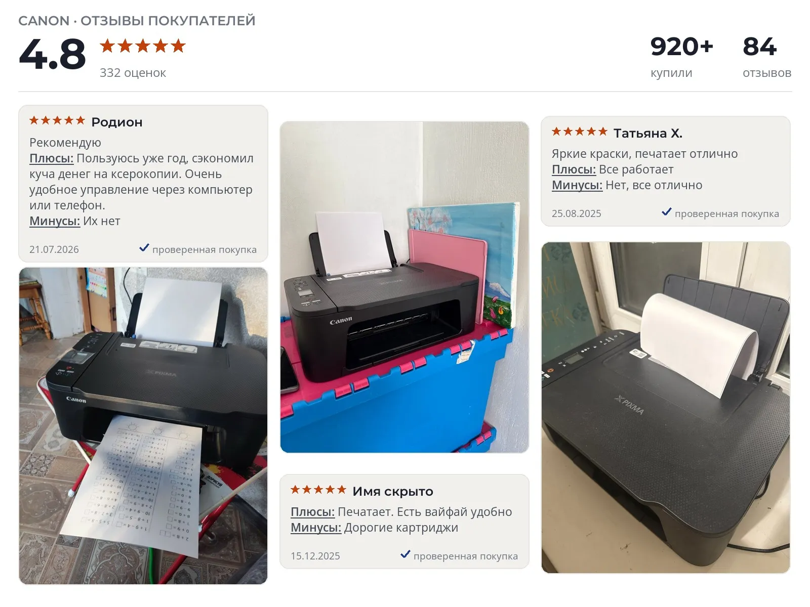Отзывы и фотографии покупателей на Canon PIXMA TS3640. Источник Яндекс.Маркет Принтер Canon PIXMA TS3640 - реальные фото и отзывы покупателей