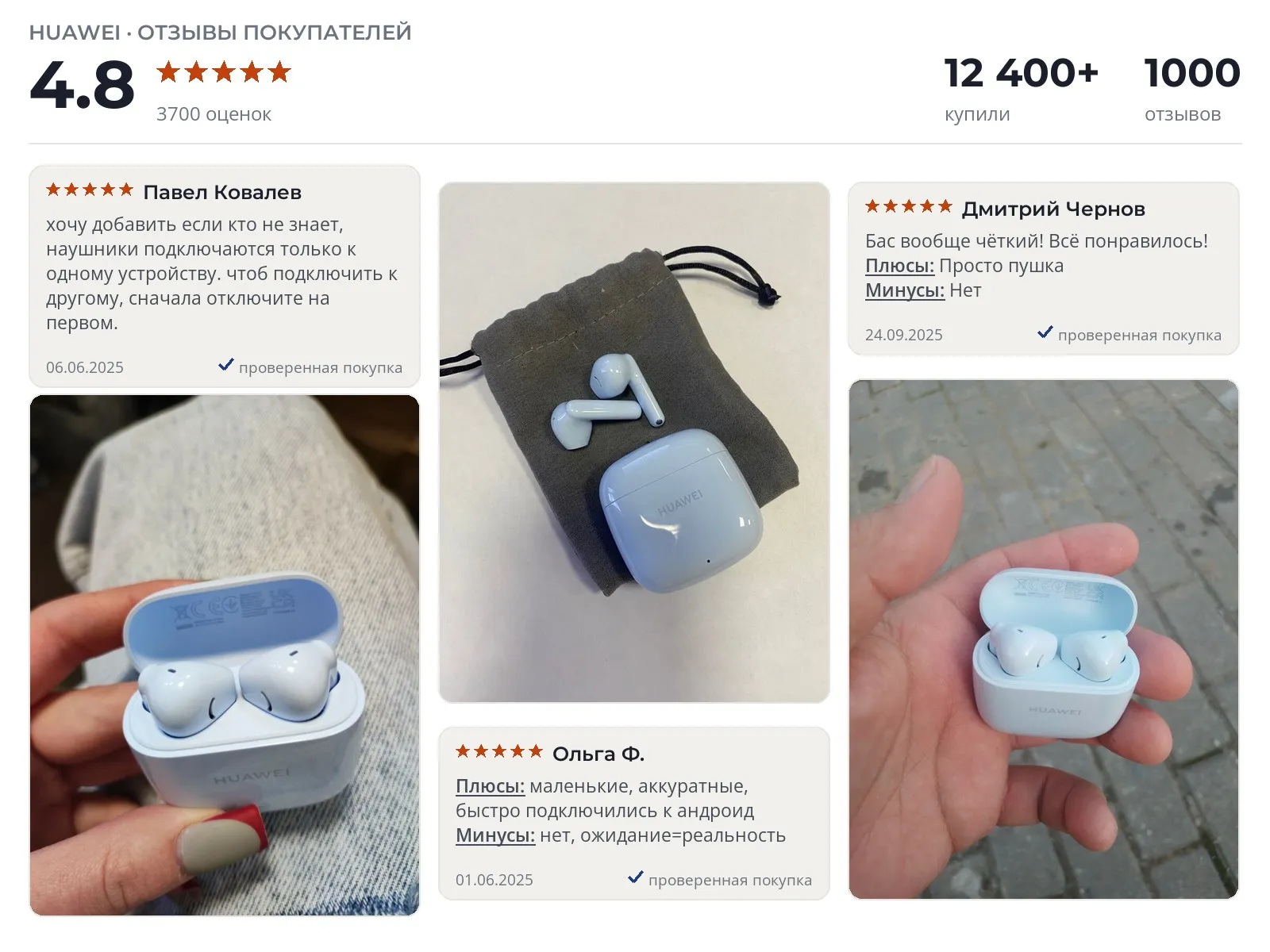 Беспроводные наушники Huawei FreeBuds SE 2 - реальные фото и отзывы покупателей
