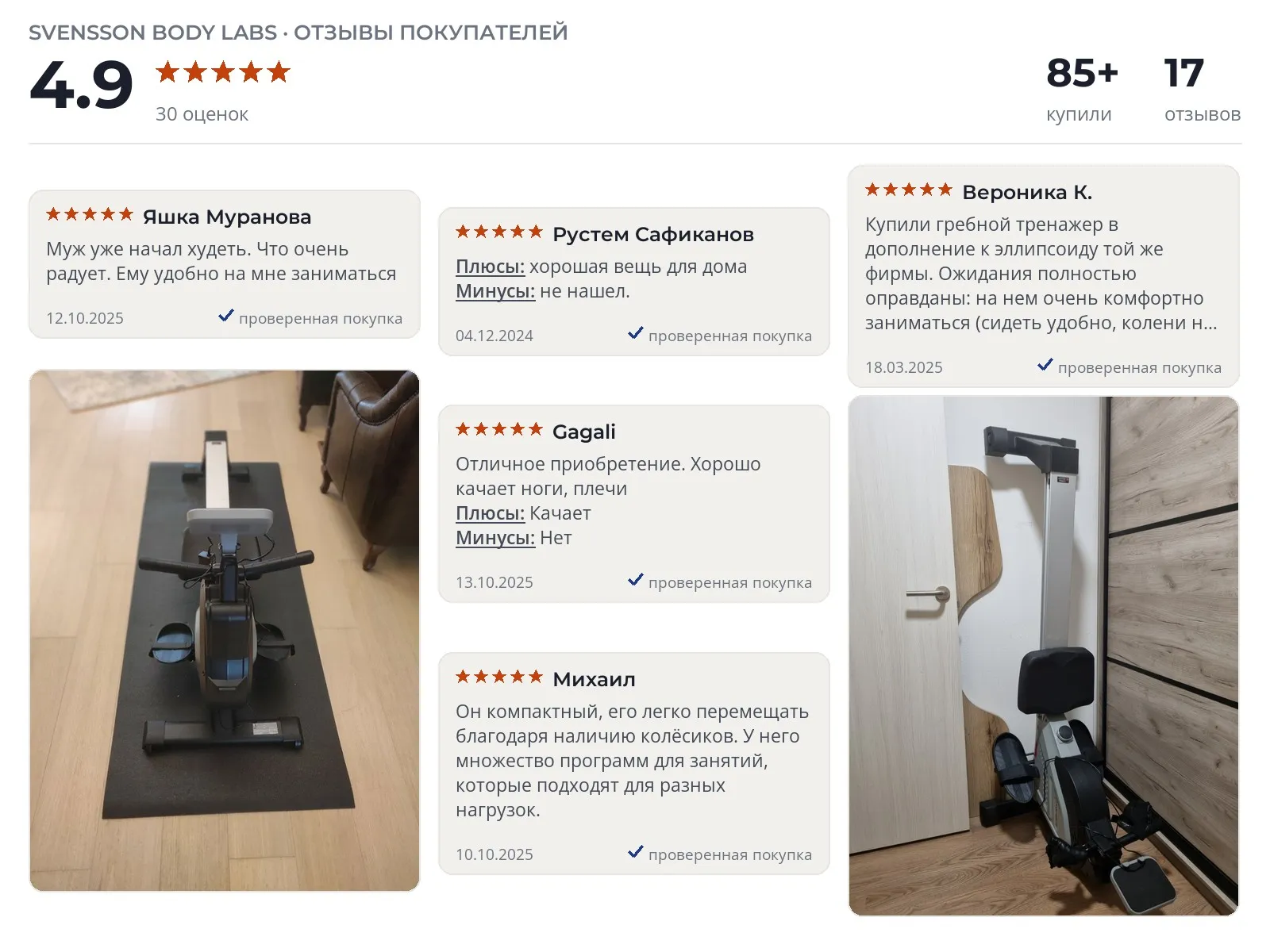 Гребной тренажёр Svensson Body Labs Row Force - реальные фото и отзывы покупателей
