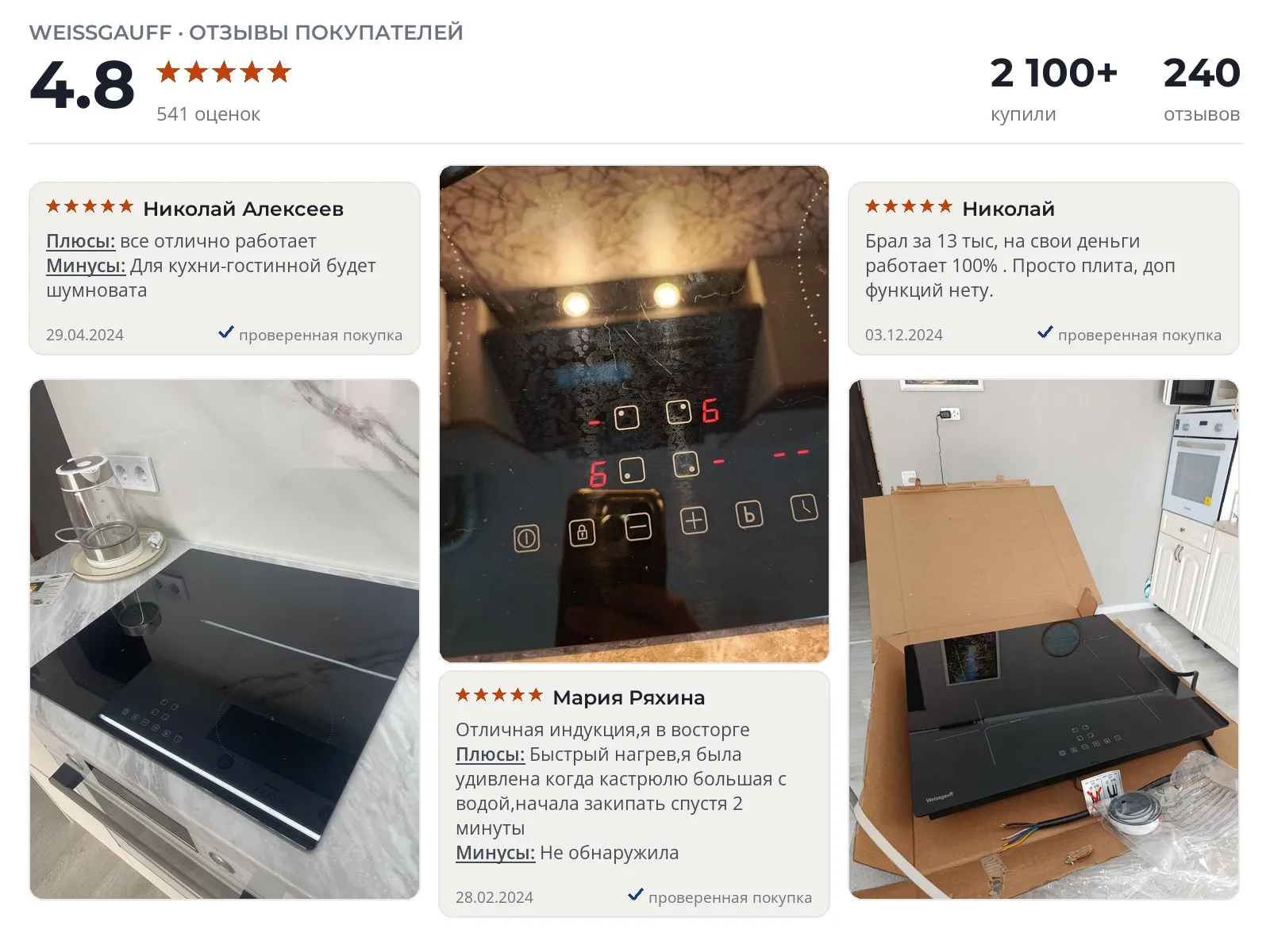 Отзывы и фотографии покупателей на Weissgauff HI 640 BA. Источник Яндекс.Маркет Встраиваемая варочная панель Weissgauff HI 640 BA - реальные фото и отзывы покупателей