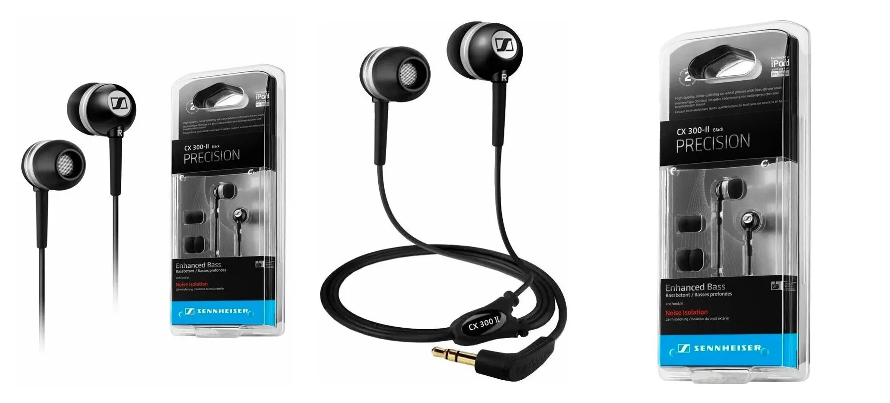 Наушники проводные Sennheiser CX 300-II Precision, mini jack 3.5 mm, черный Наушники проводные Sennheiser CX 300-II Precision, mini jack 3.5 mm, черный
