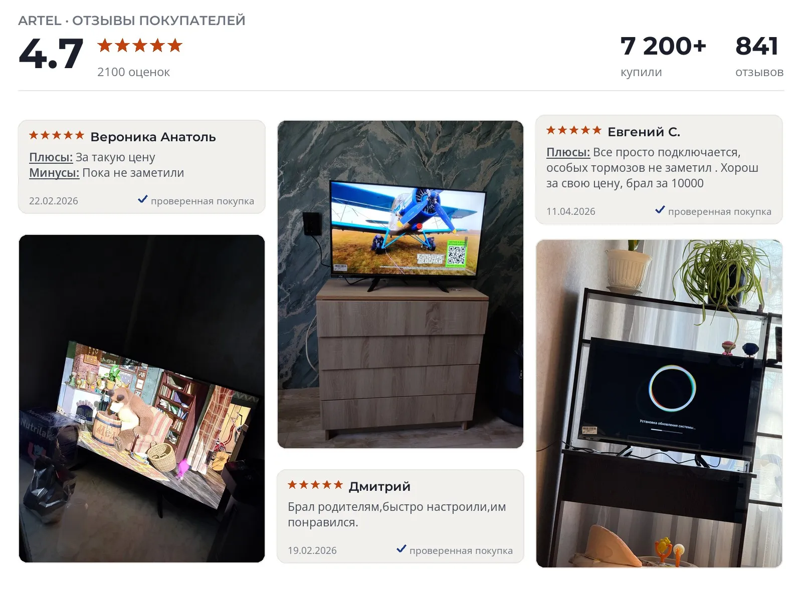 Телевизор Artel YA32LH1600 - реальные фото и отзывы покупателей
