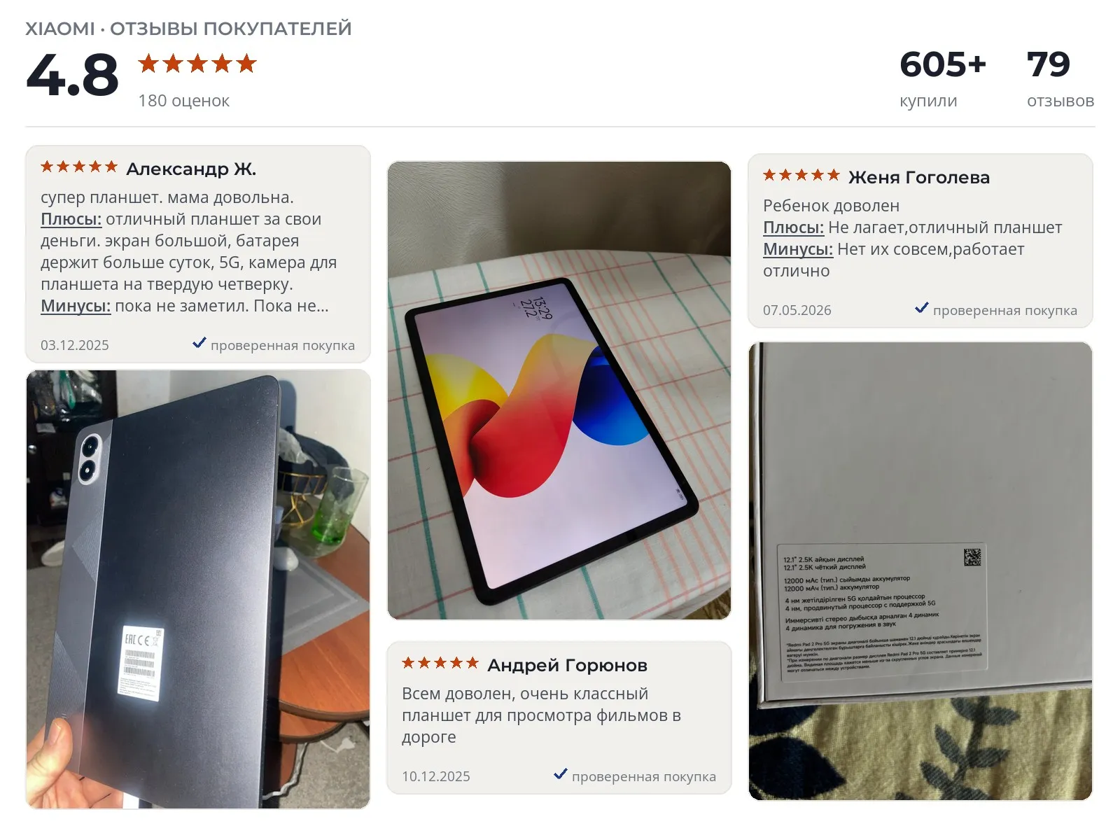Планшет Xiaomi Redmi Pad 2 Pro - реальные фото и отзывы покупателей