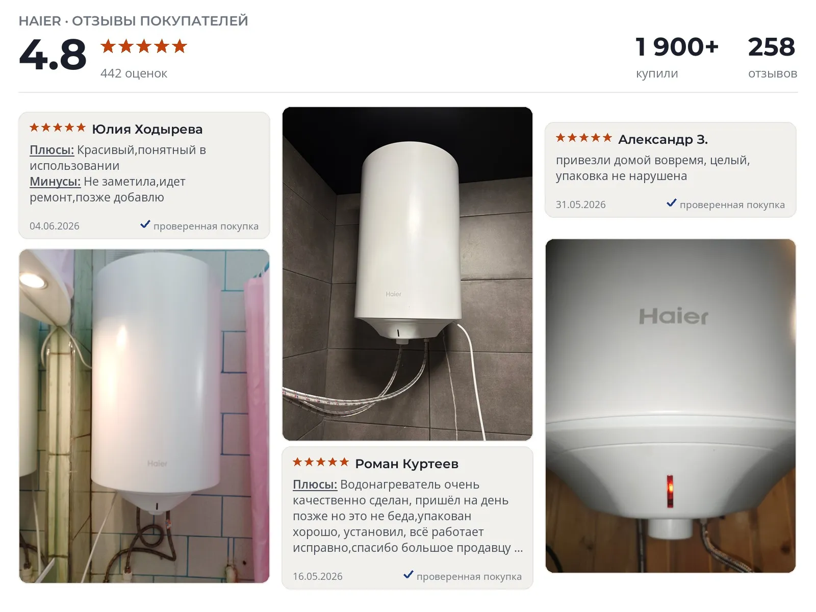 Отзывы и фотографии покупателей на Haier ES C3. Источник Яндекс.Маркет Накопительный водонагреватель 50л Haier ES C3 - реальные фото и отзывы покупателей