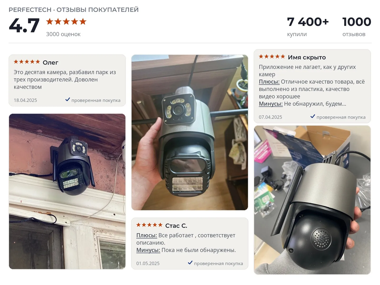 Отзывы и фотографии покупателей на Perfectech PRO. Источник Яндекс.Маркет Камера видеонаблюдения Perfectech PRO - реальные фото и отзывы покупателей