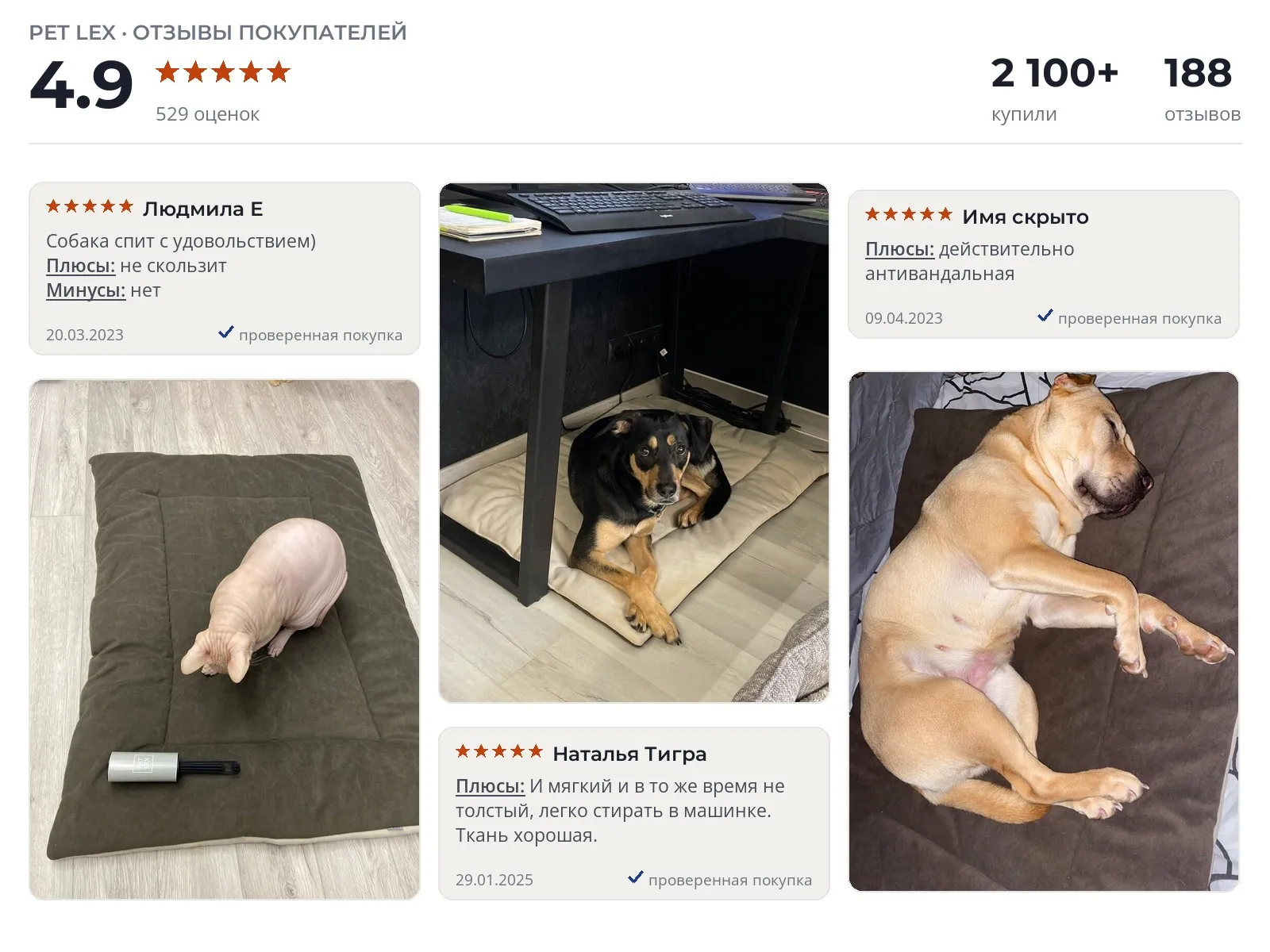 Лежанка для собак PET LEX - реальные фото и отзывы покупателей