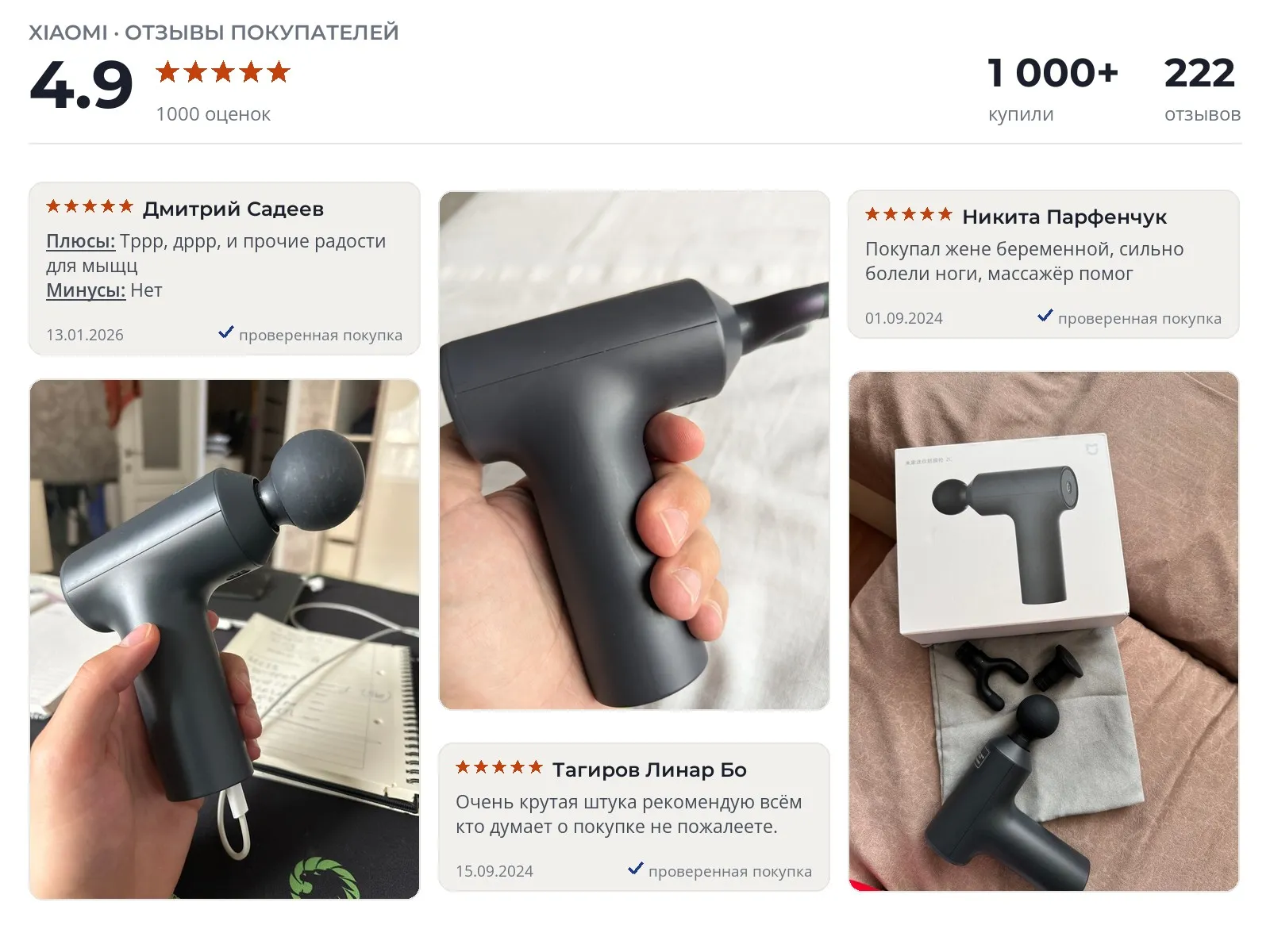 Массажер для лица Xiaomi Mijia Fascia Gun Mini - реальные фото и отзывы покупателей