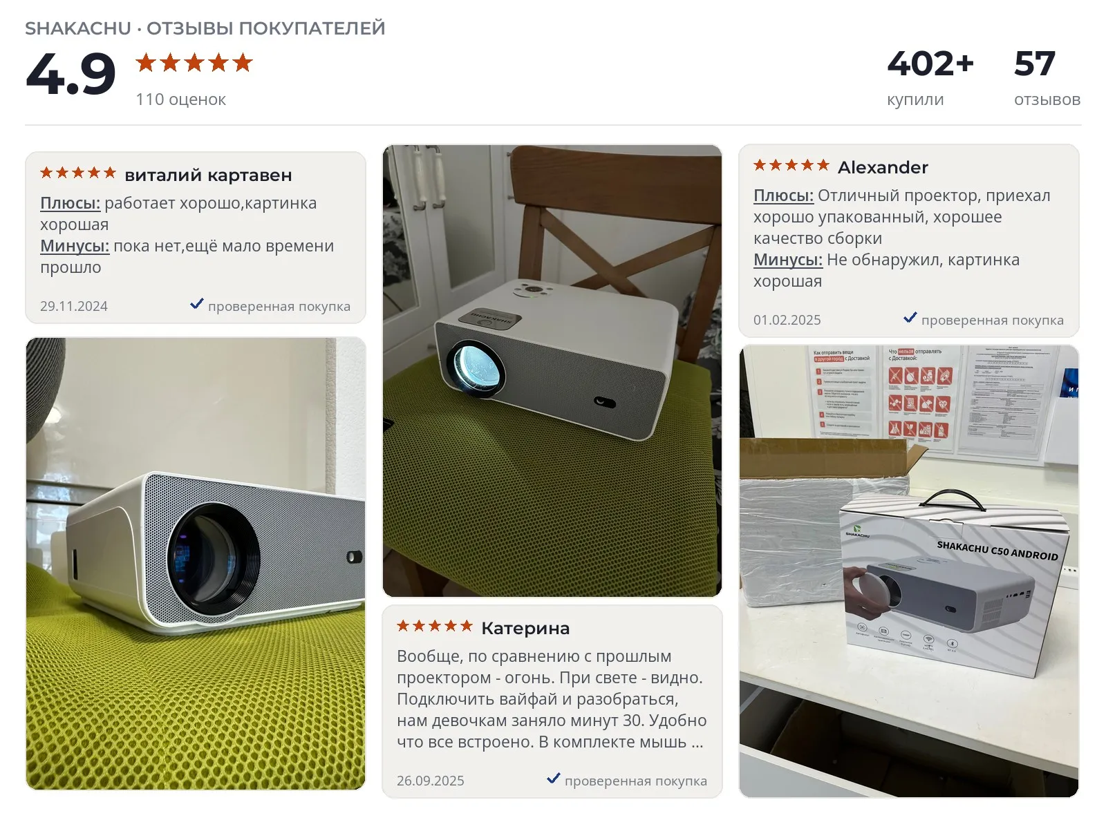 Проектор SHAKACHU C50 - реальные фото и отзывы покупателей
