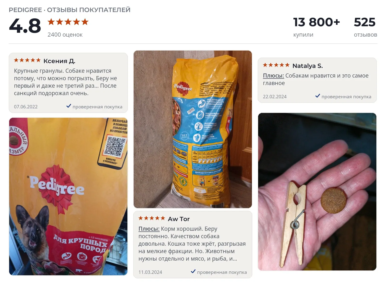 Отзывы и фотографии покупателей на Pedigree для крупных пород с говядиной. Источник Яндекс.Маркет Сухой корм для собак Pedigree для крупных пород с говядиной - реальные фото и отзывы покупателей