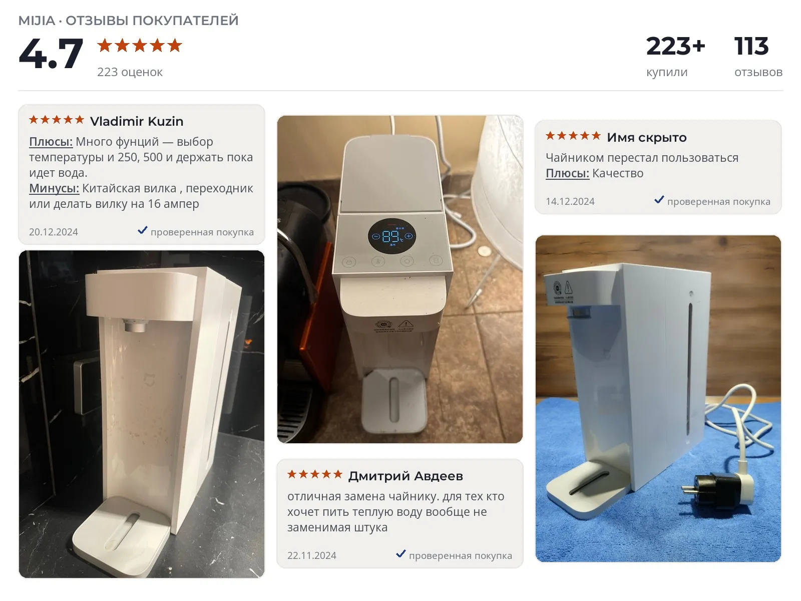 Отзывы и фотографии покупателей на Xiaomi Mijia термопот. Источник Яндекс.Маркет Термопот Xiaomi Mijia термопот - реальные фото и отзывы покупателей