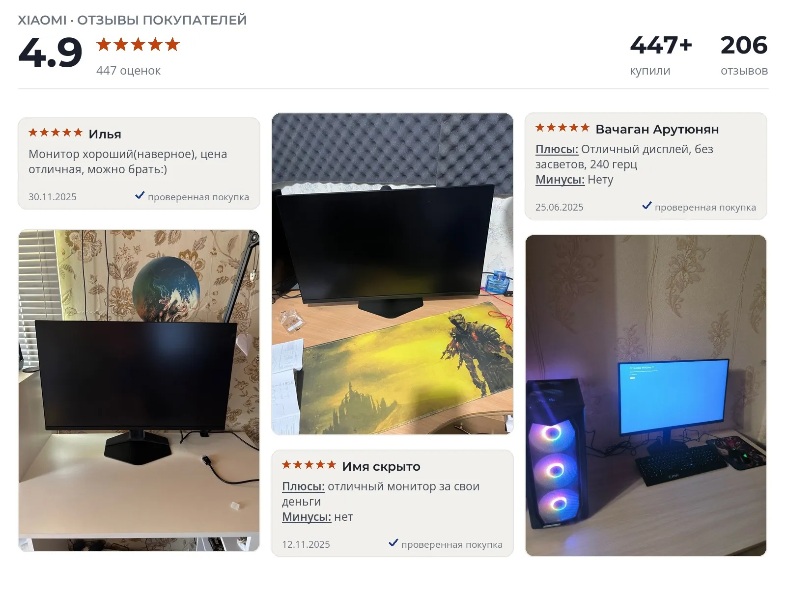 Отзывы и фотографии покупателей на Xiaomi G27Q P27QDA-RG. Источник Яндекс.Маркет Монитор Xiaomi G27Q P27QDA-RG - реальные фото и отзывы покупателей